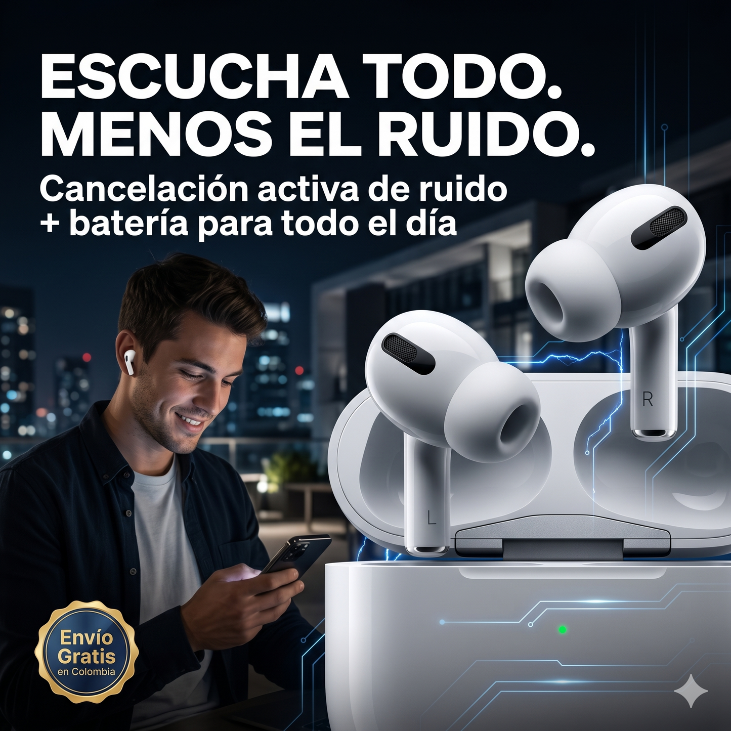 AirPods Pro 2da Generación – Cancelación Activa de Ruido + 24h Batería