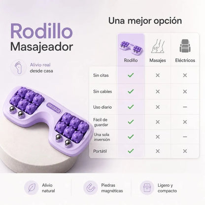 Rodillo Masajeador - Desinflama y relaja tus pies con acupresión magnética