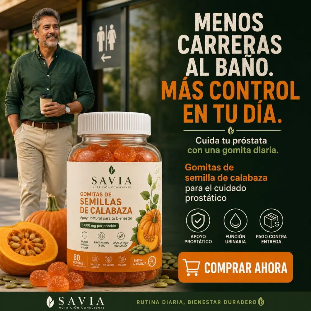 Rutina diaria Savia para el cuidado de la próstata