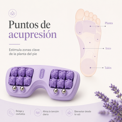 Rodillo Masajeador - Desinflama y relaja tus pies con acupresión magnética — en 10 minutos.